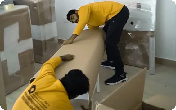 Delight Movers crew packing cartons
