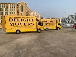 Delight Movers trucks ready for same-day furniture moves in Dubai