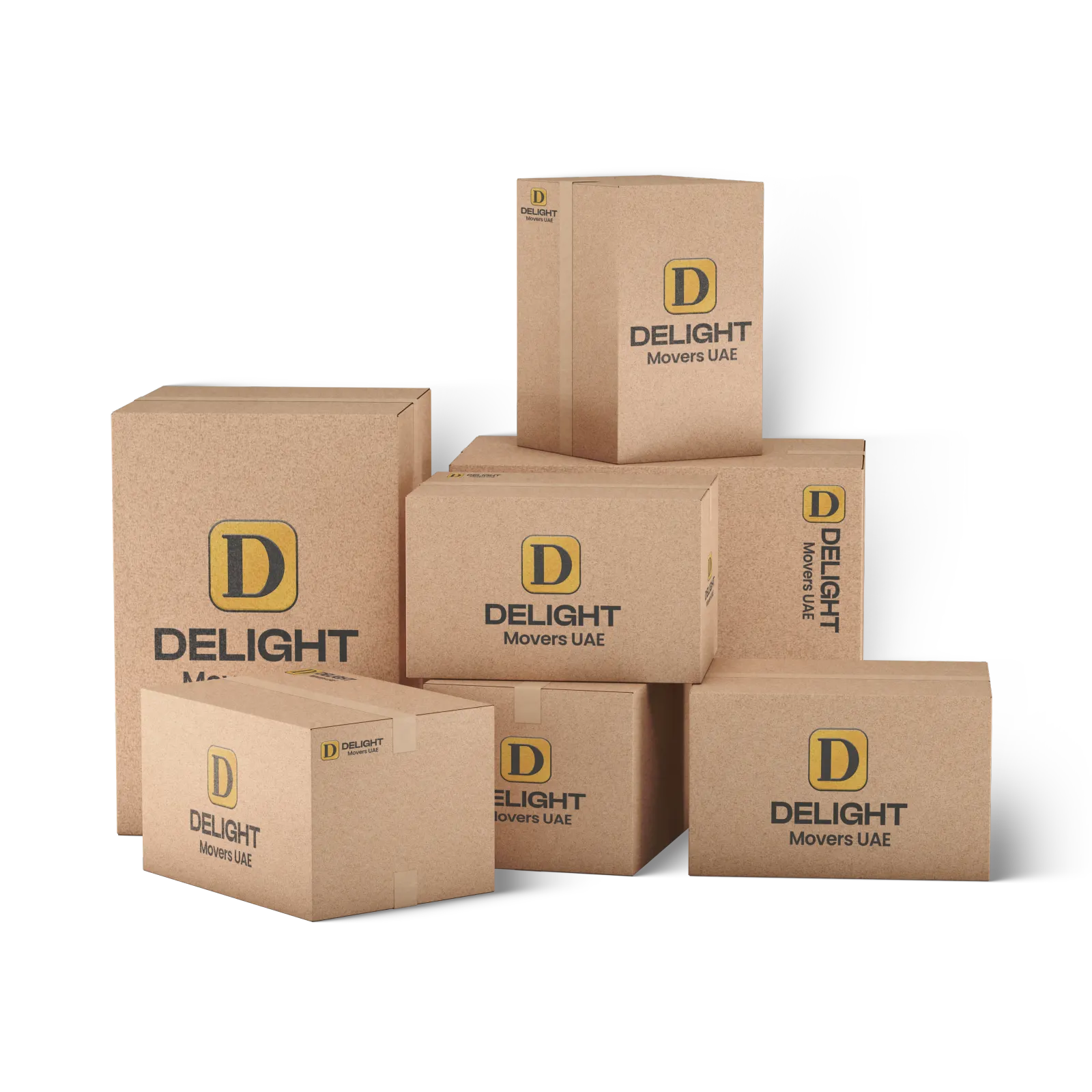 Delight Movers UAE branded moving boxes
