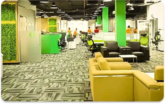 Office furniture set up after a Delight Movers office relocation